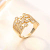 Women's Fashion Copper U Shaped Ring With Micro Zircon Diamond Inlay Adjustable Open Ring Jewelry