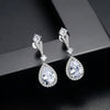 Women's Fashion Copper Water Drop Earrings With Electroplated Zircon Inlay Simple Elegant Ear Jewelry