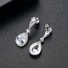 Women's Fashion Copper Water Drop Earrings With Electroplated Zircon Inlay Simple Elegant Ear Jewelry