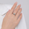 Women's Fashion Creative Personality Commuter Wind S925 Sterling Silver Dripping Glue Geometric Ring Jewelry