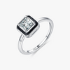 Women's Fashion Creative Personality Commuter Wind S925 Sterling Silver Dripping Glue Geometric Ring Jewelry