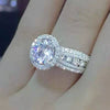 Women's Fashion Crown Pattern Metal Ring With Inlaid Rhinestone And White Artificial Gemstone Electroplated Jewelry