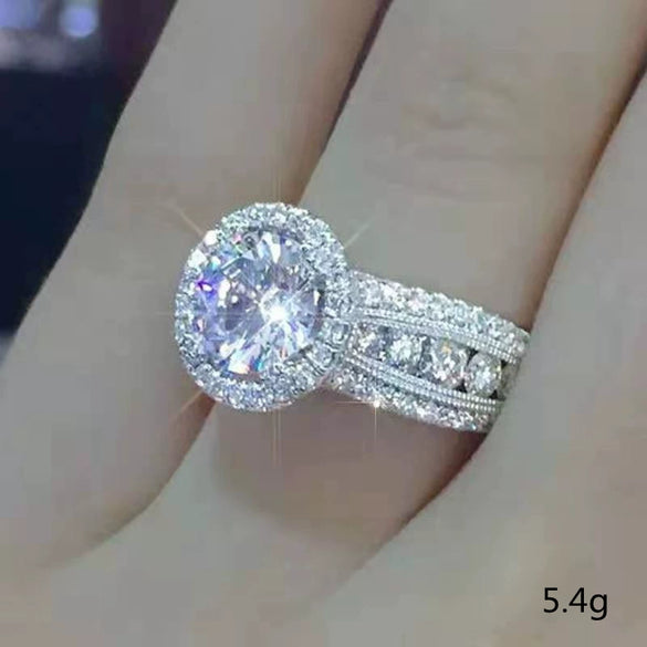 Women's Fashion Crown Pattern Metal Ring With Inlaid Rhinestone And White Artificial Gemstone Electroplated Jewelry