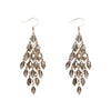 Women's Fashion Metal Electroplated Diamond Geometric Long Tassel Earrings with S925 Silver Needle