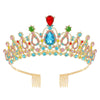 Women's Fashion Crystal Rhinestone Diecast Metal Crown With Electroplating For Hair Accessories