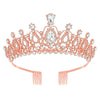Women's Fashion Crystal Rhinestone Diecast Metal Crown With Electroplating For Hair Accessories