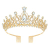 Women's Fashion Crystal Rhinestone Diecast Metal Crown With Electroplating For Hair Accessories