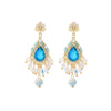 Women's Fashion Crystal Rhinestone Flower Tassel Earrings Set With Diamonds