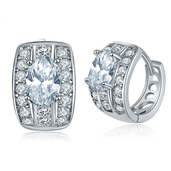 Women's Fashion Crystal Zircon Flower Water Drop Earrings In Casual Elegant Style With Full Crystal Inlay