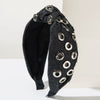 Women's Fashion Denim Fabric Geometric Headband With Electroplating Accessories