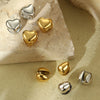 Women's Fashion Doublelayer Love Heart Stainless Steel Electroplated Earrings