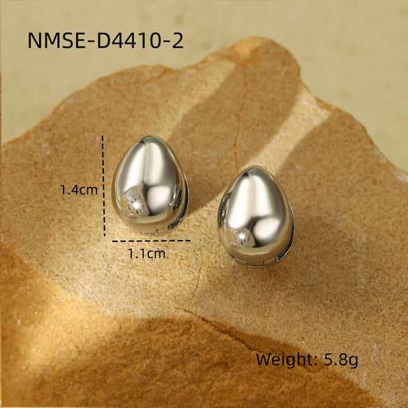 Women's Fashion Doublelayer Love Heart Stainless Steel Electroplated Earrings