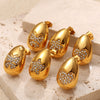 Women's Fashion Drop Butterfly Earrings Inlaid Zircon 316L Stainless Steel Electroplated