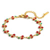 Women's Fashion Elegant Hand Jewelry Stainless Steel 18K Gold Plated Fruit Pattern Bracelet