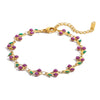 Women's Fashion Elegant Hand Jewelry Stainless Steel 18K Gold Plated Fruit Pattern Bracelet