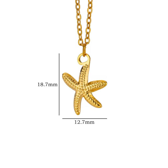 Women's Fashion Elegant Necklace Fivepointed Star Zircon Pearl Clavicle Chain Titanium Steel Stainless Steel Electroplated Flower Style