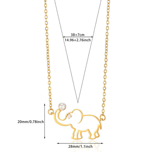 Women's Fashion Elegant Necklace Fivepointed Star Zircon Pearl Clavicle Chain Titanium Steel Stainless Steel Electroplated Flower Style