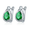 Women's Fashion Environmental Copper Drop Shape Zircon Ear Buckle Earrings With Small Water Drop Design