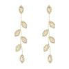 Women's Fashion Exaggerated Long Elegant Tassel Earrings 925 Silver Copper Leaves Design
