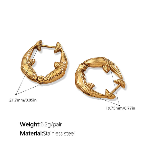Women's Fashion Exaggerated Niche Earring Jewelry 316L Stainless Steel 18K Gold Plated