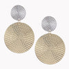 Women's Fashion Exaggerated Round Geometric Dangle Earrings Metal Electroplated Color Block Statement Ear Accessories