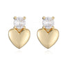 Women's Fashion Exquisite Copper 18K Gold Plated Zircon Love Geometric Micropaved Earrings