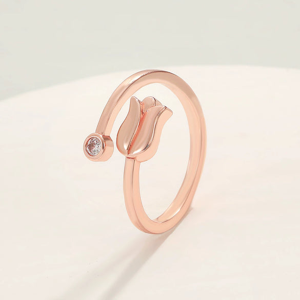 Women's Fashion Flower Rose Ring Copper Electroplated