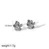 Women's Fashion Flower Stud Earrings Stainless Steel 18K Gold Electroplated
