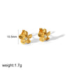 Women's Fashion Flower Stud Earrings Stainless Steel 18K Gold Electroplated