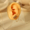 Women's Fashion Flower Stud Earrings Stainless Steel 18K Gold Electroplated