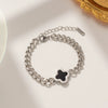 Women's Fashion Fourleaf Clover Titanium Steel Bracelet With Distinctive Thick Chain And Electroplating Hiphop Accessories