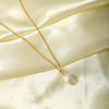 Women's Fashion Fresh Water Pearl Pendant Clavicle Chain Jewelry In Geometric Style Made Of Stainless Steel With Pvdp Furnace Real Gold Treatment