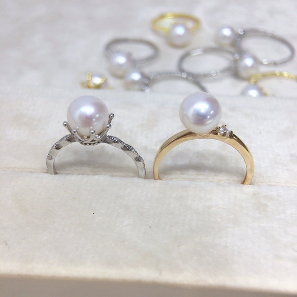 Women's Fashion Freshwater Pearl Ring In S925 Sterling Silver Round Shape