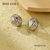 Women's Fashion Geometric Asymmetrical Texture Stainless Steel 18K Electroplated Earrings
