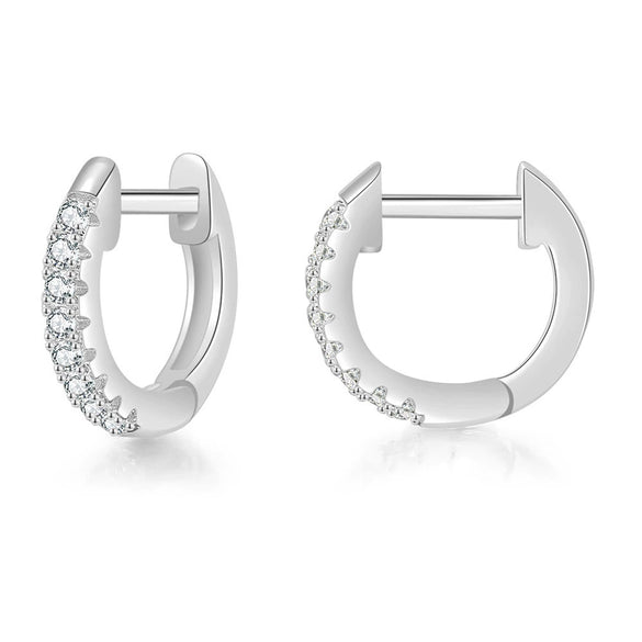 Women's Fashion Geometric Brass White Steel Star And Moon Constellations Electroplated Piercing Earrings
