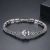 Women's Fashion Geometric Copper Bracelet With Zircon Inlay And Gold Electroplated Finish