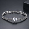 Women's Fashion Geometric Copper Bracelet With Zircon Inlay And Gold Electroplated Finish