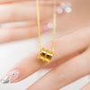 Women's Fashion Geometric Copper Pendant Titanium Steel Ochain Clavicle Necklace With Electroplating Treatment