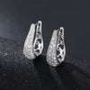 Women's Fashion Geometric Copper Zircon Inlaid Ear Buckle Earrings Trendy Small Hoop Style With Large Diamond Look