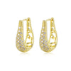 Women's Fashion Geometric Copper Zircon Inlaid Ear Buckle Earrings Trendy Small Hoop Style With Large Diamond Look