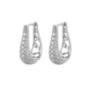 Women's Fashion Geometric Copper Zircon Inlaid Ear Buckle Earrings Trendy Small Hoop Style With Large Diamond Look