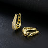 Women's Fashion Geometric Copper Zircon Inlaid Ear Buckle Earrings Trendy Small Hoop Style With Large Diamond Look