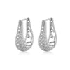 Women's Fashion Geometric Copper Zircon Inlaid Ear Buckle Earrings Trendy Small Hoop Style With Large Diamond Look