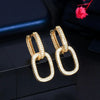 Women's Fashion Geometric Copper Zirconia U Shape Earrings