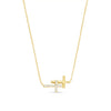 Women's Fashion Geometric Cross Necklace With Square Zircon Inlay Copper Electroplated Clavicle Chain Pendant Jewelry Gift