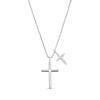 Women's Fashion Geometric Cross Necklace With Square Zircon Inlay Copper Electroplated Clavicle Chain Pendant Jewelry Gift