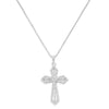 Women's Fashion Geometric Cross Necklace With Square Zircon Inlay Copper Electroplated Clavicle Chain Pendant Jewelry Gift
