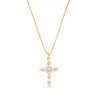 Women's Fashion Geometric Cross Necklace With Square Zircon Inlay Copper Electroplated Clavicle Chain Pendant Jewelry Gift
