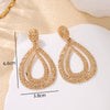 Women's Fashion Geometric Doublelayer Drop Earrings With Electroplated Metal Finish And Exaggerated Long Statement Design