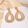 Women's Fashion Geometric Doublelayer Drop Earrings With Electroplated Metal Finish And Exaggerated Long Statement Design